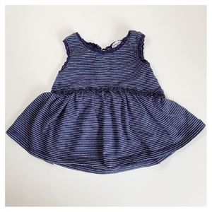 SPLENDID Indigo Blue Stripe Babydoll Top